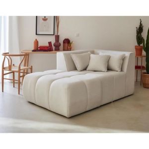 Canapé modulable 2 places en tissu beige