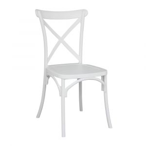 Oviala Chaise de terrasse empilable en plastique blanc