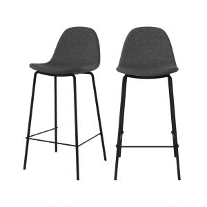 Chaise pour îlot central en tissu gris foncé 65,5 cm (lot de 2) + Henrik