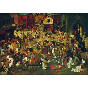 Puzzle Pieter Bruegel the Elder - The Fight Between Carnival and Lent, 1559