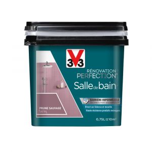 V33 Peinture Rénovation Salle de Bain Satin Prune Sauvage 750ml