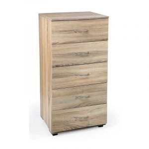 Iperbriko - Commode pour chambre 5 tiroirs chêne como cm 50 x 40 x 101 h