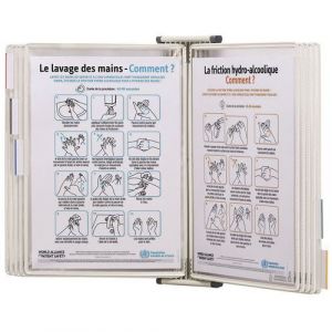 Image de Tarifold Kit mural antibactérien STERIFOLD, A4, gris/blanc