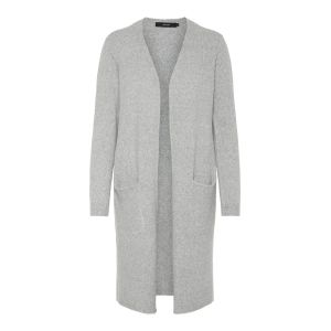 Image de Vero Moda Vmdoffy Ls Long Open Cardigan Noos Gilet, Gris (Light Grey Mélange Light Grey Mélange), 36 (Taille Fabricant: X-Small) Femme