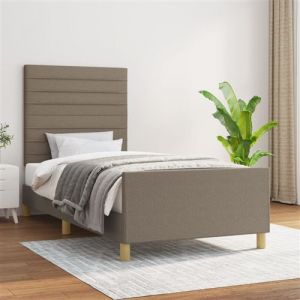 VidaXL Cadre de lit avec tête de lit Taupe 80x200 cm Tissu