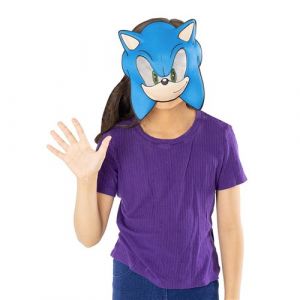 Rubie's Masque Enfant Sonic Officiel - Taille Unique - Demi Masque Ajustable Sonic, The Hedgehog - Pour les Fans du Héros du Jeu Vidéo Séga Sonic, le Hérisson Supersonique