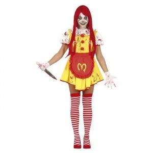 DÉGUISEMENT CLOWN RONALD BURGER ENSANGLANTÉ ADO 14/16 ANS Jaune