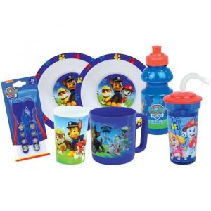 Image de Fun House Lot vaisselle - PAT'PATROUILLE - Verre, 2 Assiettes creuses Ø16 cm, couverts, gourde, gobelet et mug