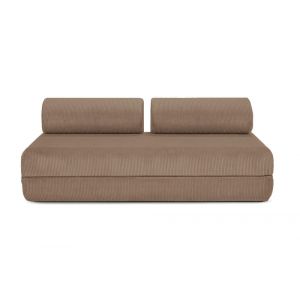 Canapé convertible et modulable 3 places en velours taupe