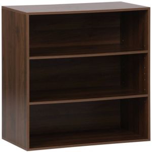 Sweeek - Etagère, bibliothèque, module de rangement décor bois noyer 2 étagères l 70 x p 35 x h 70cm - Kompo