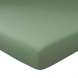 Drap housse Grand Bonnet COTON Vert lichen