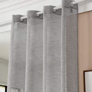 WOLTU 1 pièce VH5861dgr Rideau Voilage à œillets Déco Maison Salon Chambre 140x245 cm,Gris Foncé