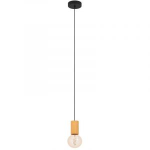 Eglo Suspension Pozueta 1, à 1 lampe, noire/marron