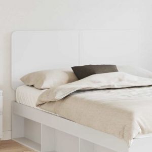 VidaXL T&ecirc;te de lit avec t&ecirc;te de lit Blanc 140 cm Bois d'ing&eacute;nierie