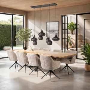 Table extensible 175/275 acacia bords irr&eacute;guliers MELBOURNE