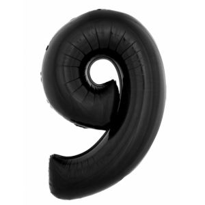 Ballon aluminium chiffre 9 noir 40 cm