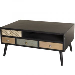 Image de Table b e 8 tiroirs Noir L 90 x l 60 x H 44 cm