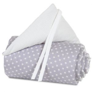 Image de Babybay Tour de lit Maxi gris, Étoiles blanc
