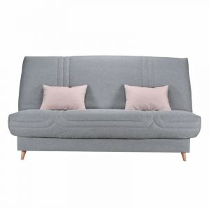 Image de Bultex COMFORT Clic clac 3 places - Tissu gris - Made in France - L 192 x P 95 x H 101 - MONA