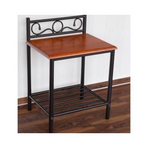 Décoshop26 Table de chevet / nuit en en métal et bois 64x45x35 cm MOC06006