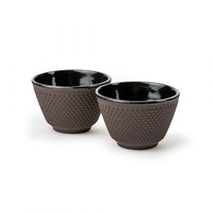 Bredemeijer Lot de 2 tasses à thé en fonte émaillée - Petites tasses en fonte - Aubergine d'une capacité de 100 ml