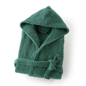 Peignoir capuc adulte coton bio 450 g/m Vert Forêt Taille 34/36;38/40;42/44;46/48