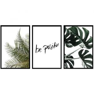 Be positive, Set de 3 posters deco - 90x45cm