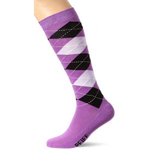 Pfiff 100322 Chaussettes d'équitation à Carreaux Unisexe, Mixte, 100322-206-37, Lila-Schwarz-Flieder, 37-39