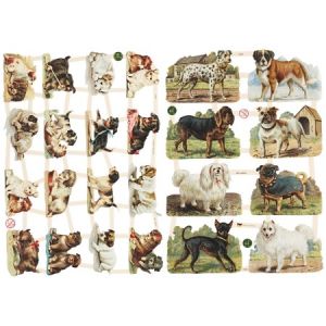 Creotime Die Cut Vintage - Chiens - 2 feuilles