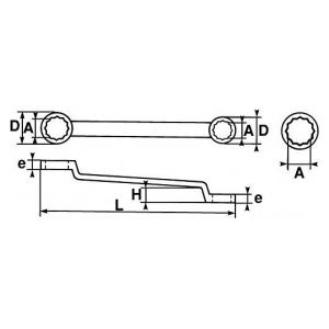 Image de Sam Outillage Clés polygonales contre-coudées fme en mm | 8X9