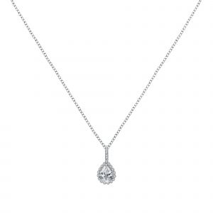 Cleor Collier En Argent 925/1000 Et Zircon