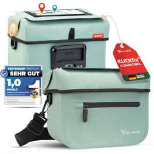 MIVELO Sacoche pour guidon - 100% étanche et avec pochette pour téléphone portable - 7 litres - Mint