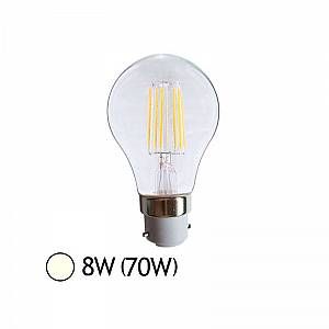 Vision-El Ampoule Led 8W (70W) B22 Filament Bulb claire Blanc jour 4000°K