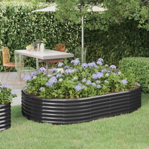 VidaXL Jardinière Acier enduit de poudre 214x140x36 cm Anthracite