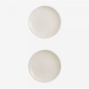 Lot de 2 assiettes plates Belvere SKLUM Blanc Gardenia 2,5 cm