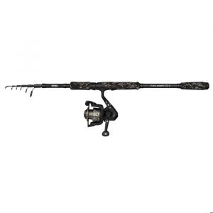 Mitchell Tanager G2 Telespin Combo, Canne à pêche et Moulinet pour la pêche en Eau Douce du Sandre et de la Perche, Solide, léger et Polyvalent, Noir, Canne modérée de 2,10 m, Moulinet de Taille 1000