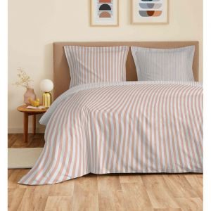 Parure de draps 4 pi&egrave;ces Vanessa pour lit 140 x 190 cm Palerme Blush