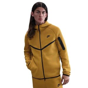 Nike Sweat &agrave; Capuche Tech Fleece FZ Coupe-Vent - Jaune/Noir, pointure Small - ['Jaune'] - Taille Small