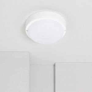 Plafonnier Led Extérieur Rond 15w Hublot White Ip65 Ø155 Mm Blanc Neutre 4000k