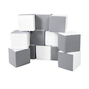 Lot cubes XXL mousse 12 pcs blanc,gris