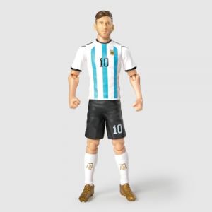 Megableu Figurine Foot Messi - 20 cm - Grande Figurine Footballeur R&eacute;aliste & Articul&eacute;e - Licence Officielle -10 Points d&rsquo;Articulation - Jouet Football Equipe Argentine - Id&eacute;e Cadeau Fans Messi