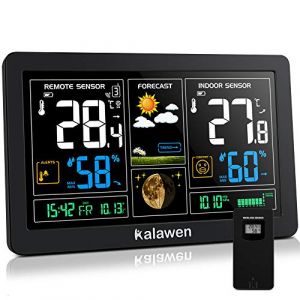Station m&eacute;t&eacute;o - Kalawen - DCF 9-in-1 - Capteur Externe - Pr&eacute;visions M&eacute;t&eacute;o - Alarme R&eacute;veil