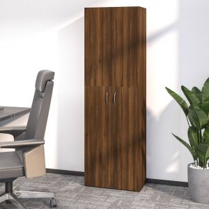 Image de VidaXL Armoire de bureau Chêne marron 60x32x190 cm Bois d'ingénierie