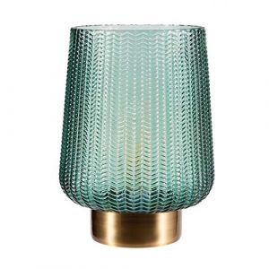 Image de Pauleen 48136 Pretty Glamour Lampe Mobile Poser minuterie de 6 Heures Pile luminaire câble Verre Turquoise/Métal, 0.8 W