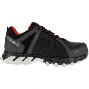Reebok Chaussures de sécurité Basses Noire et Rouge en Cuir imperméable Embout Aluminium Trail Grip S3 SRC 40 - Noir/Rouge