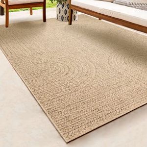 Tapis ext&eacute;rieur en jute Look &agrave; motif de Arc-en-ciel Look| 120x170 | pour le jardin ou terrasse