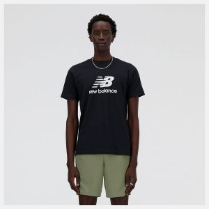 New Balance T-Shirt Manches courtes de - Logo Stacked - T-Shirt - S &agrave; XXL - pour Homme - noir