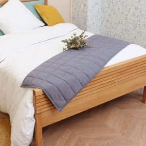 Terre de Nuit Chemin de lit matelassé jersey anthracite 50x220