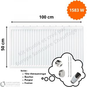 Stelrad Radiateur Acier H.50 x L.100 cm 1583W T22