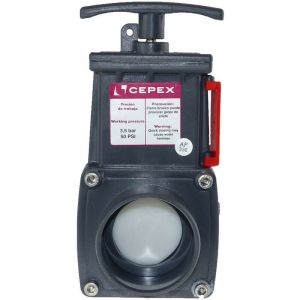 Jardiboutique Ø 50 mm Vanne guillotine PVC, pour bassin aquatique ou aquaponie 20 Noir